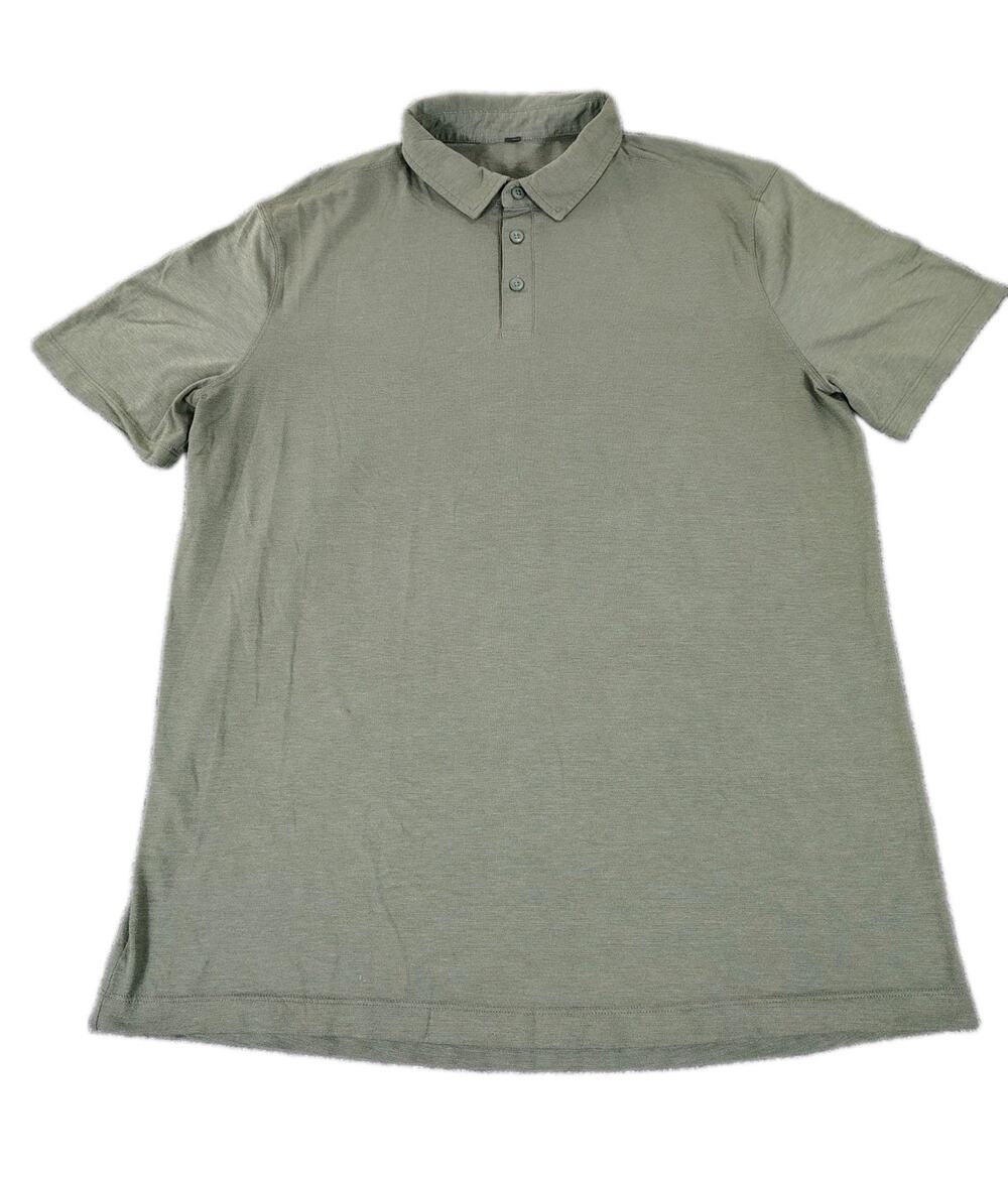 Lululemon Evolution SS Polo Shirt Men's Large Green Performance Stretch Active